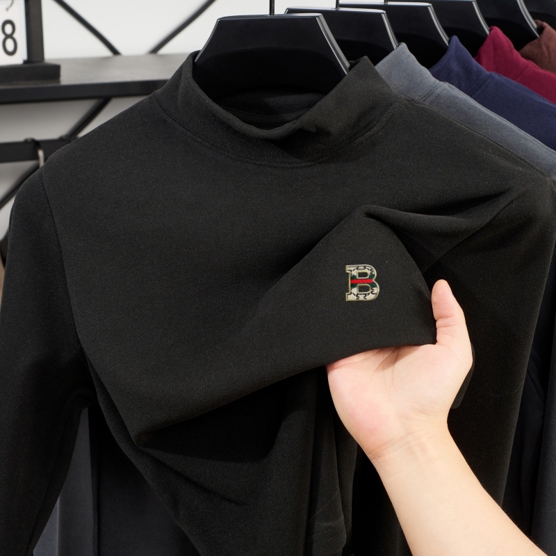 Men'S Spring Fashion - メンズ新作ファッショナブルなレタープリント入り春秋用ハーフハイネック長袖パーカー、普段使いや通勤に適したカジュアルで多用途なトップス
