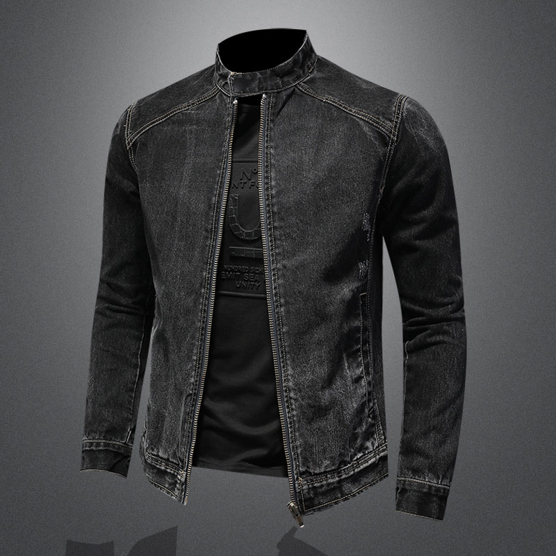 Mens Fashion Denim Jacket - パイロットカラー付きヴィンテージメンズジャケット,ラージサイズ,5XL,スリム,ジッパー付き,ファッショナブル