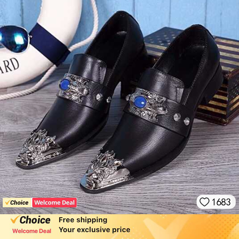 Oxford Shoes Brogue - メンズポインテッドメタルトゥシューズ,スリッポンシューズ,イタリアンスタイルオックスフォード,結婚披露宴