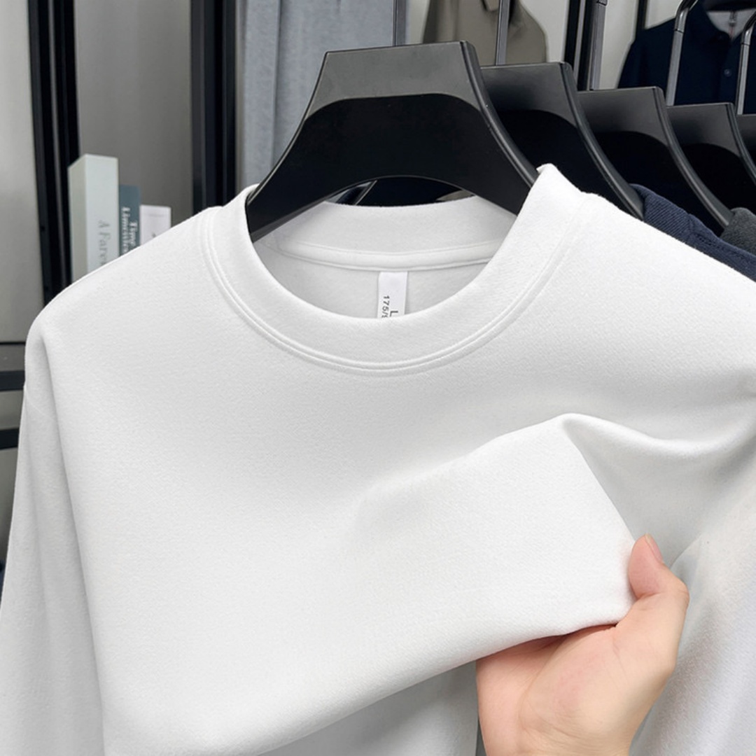 Fashion Mens Shirt - 柔らかなコットン素材の高級ブランドメンズ長袖ラウンドネックTシャツ、秋のファッション、刺繍入りルーズフィット韓国風スウェットシャツ、カジュアルトップス