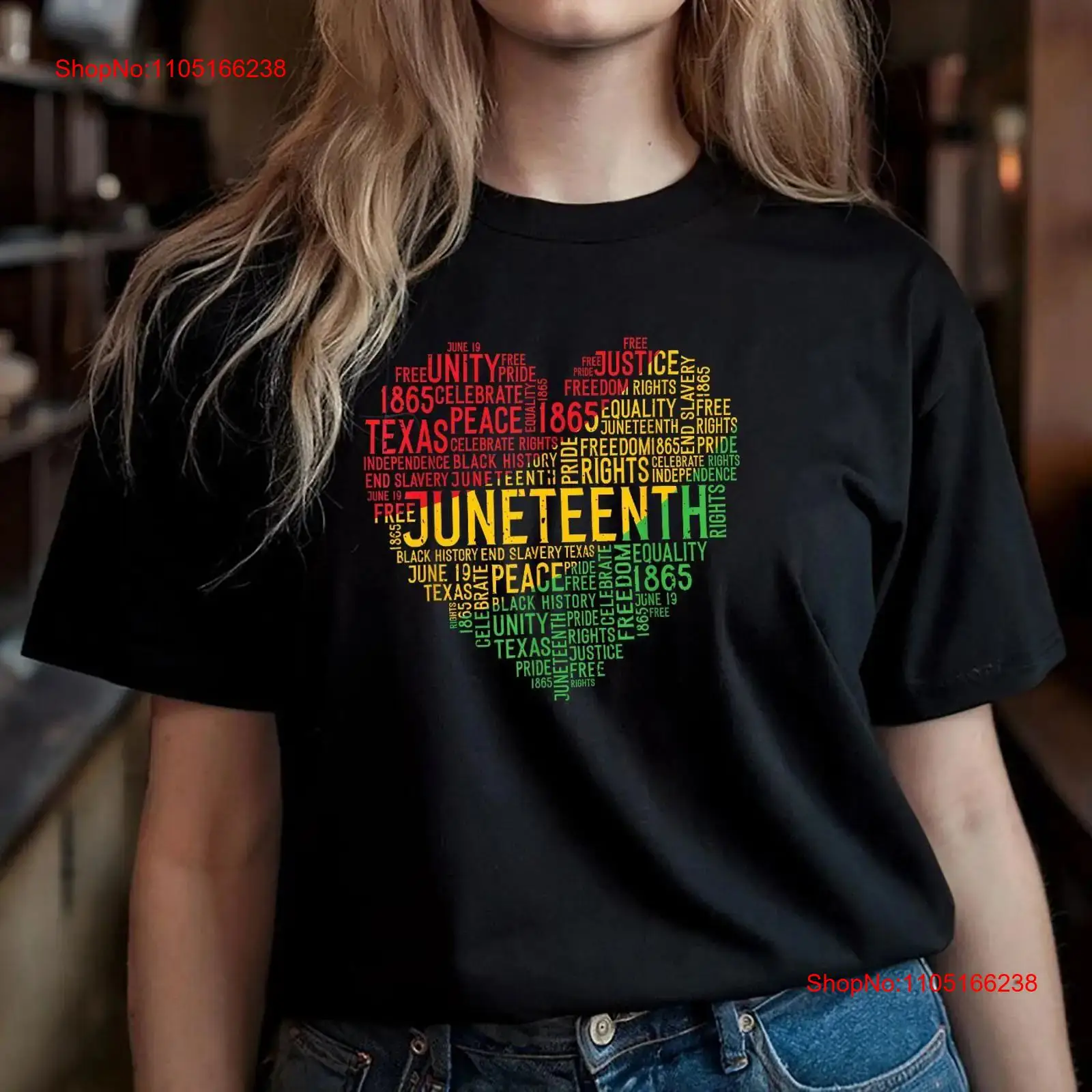 Men'S Fashion History - Juneteenth ハート T シャツ ブラック ヒストリー