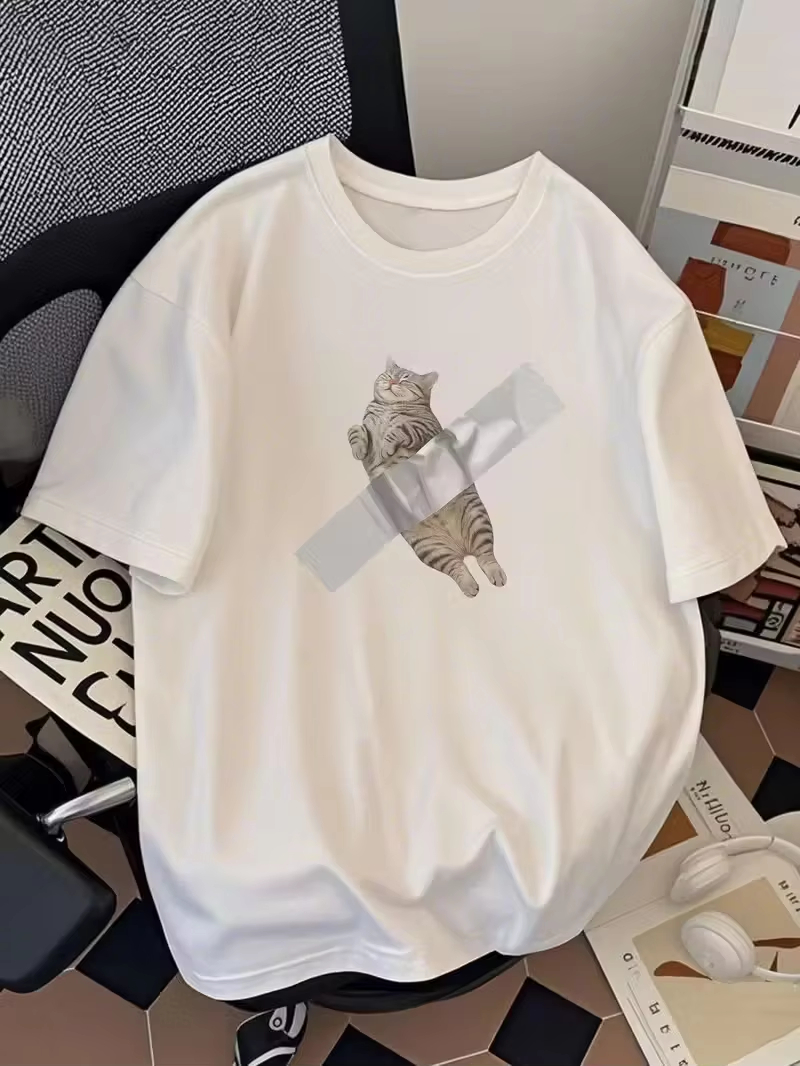 Men'S Fashion Sydney - シドニー・スウィーニー風Tシャツ、ファッショニスタ向けスタイリッシュでトレンディなヴィンテージウォッシュストリートウェア、原宿風オーバーサイズTシャツ