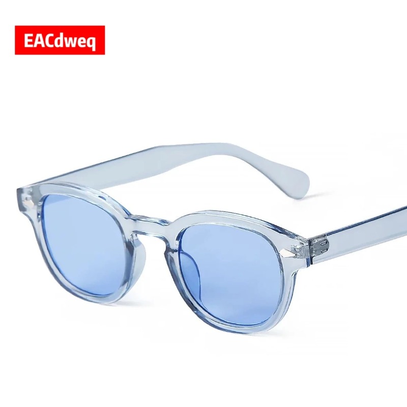 ファッション透明ブルーラウンドサングラス女性男性レトロリベッ - Men'S Fashion Glasses のレビューと価格