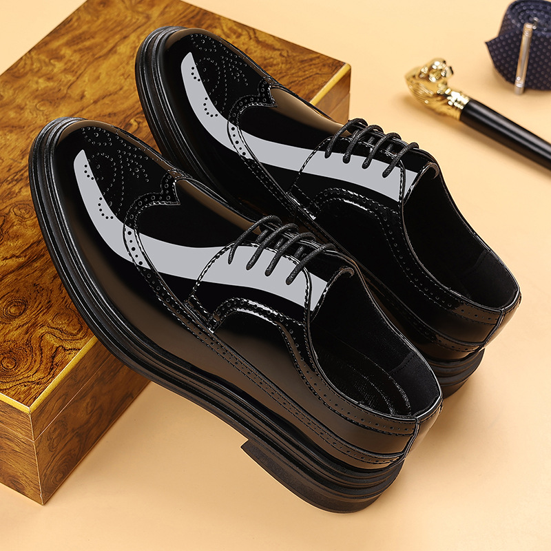 メンズ パテントレザー ブローグ ドレスシューズ レースアッ - Oxford Shoes Brogue のレビューと価格