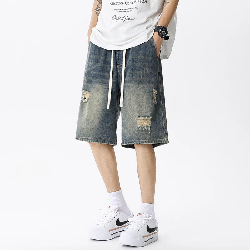 メンズデニムジーンズ,レトロなストリートウェア,ブルー,グレ - Men'S Fashion Jeans のレビューと価格