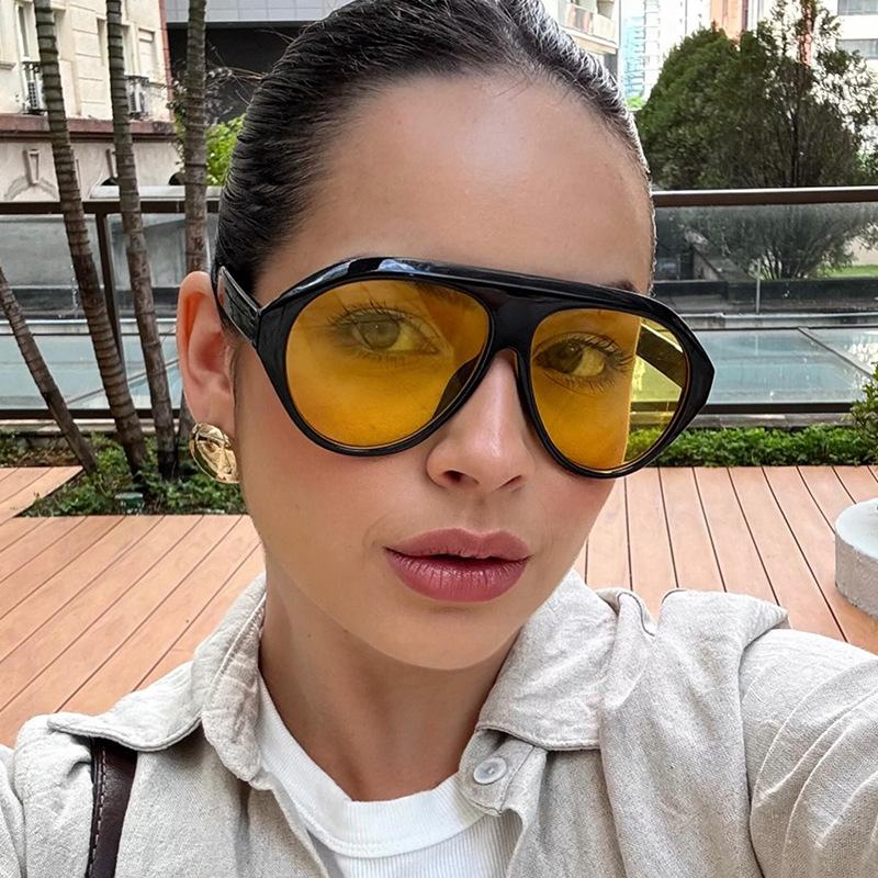 ファッションオーバーサイズパイロットサングラス レディース  - Men'S Fashion Glasses のレビューと価格