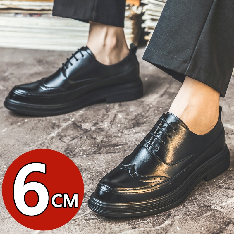 メンズ身長アップレザーシューズ ビジネスフォーマル レースア - Oxford Shoes Brogue のレビューと価格