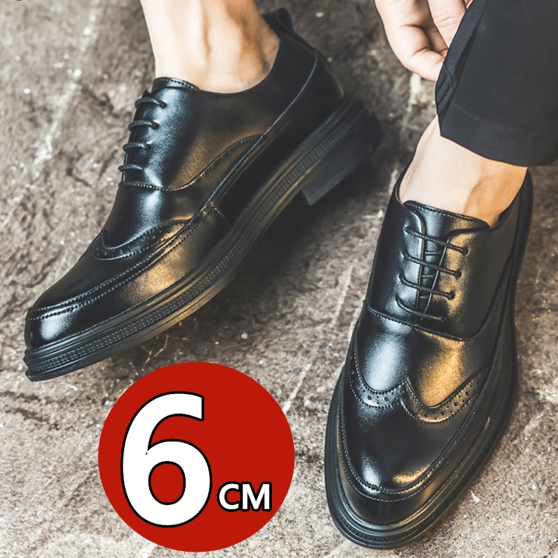 メンズ身長アップレザーシューズ ビジネスフォーマル レースア - Oxford Shoes Brogue のレビューと価格
