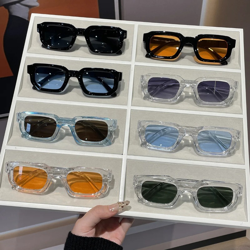 新作人気 スクエアスモールフレーム レトロファッションサング - Men'S Fashion Glasses のレビューと価格