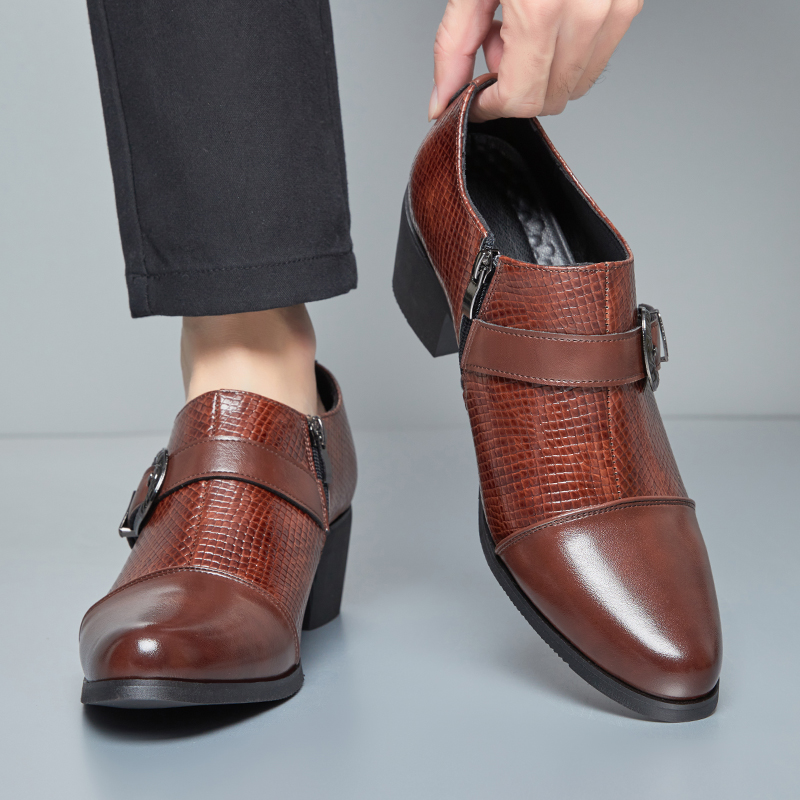 ヴィンテージスタイルメンズハイヒールレザーシューズスネークパ - Men'S Fashion For Wedding のレビューと価格