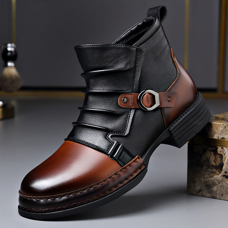 秋冬レトロアンクルブーツ男性のためのファッションカジュアルサ - Fashion Men'S Boots のレビューと価格