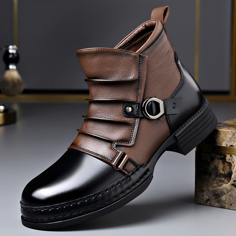 秋冬レトロアンクルブーツ男性のためのファッションカジュアルサ - Fashion Men'S Boots のレビューと価格