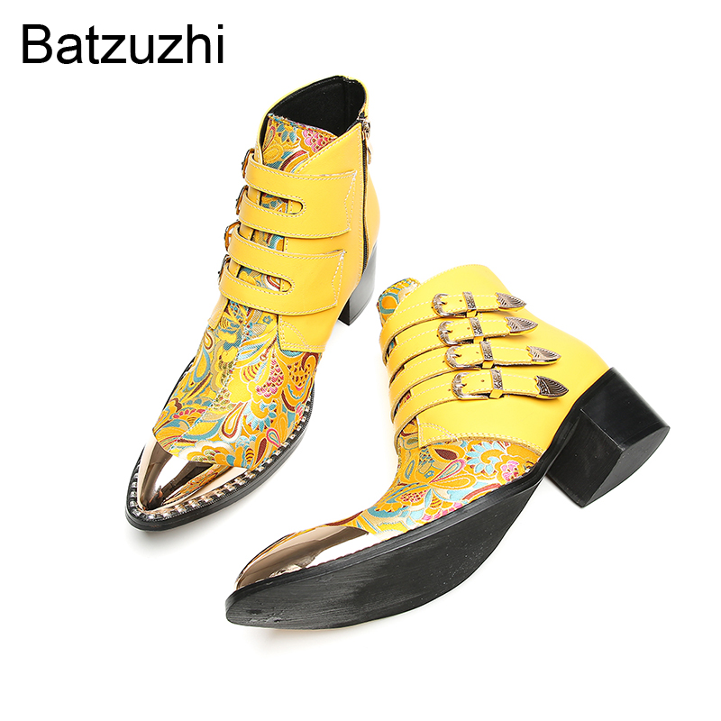 Batzuzhi 6.5cmヒール ファッション イエロー  - Men'S Fashion For Wedding のレビューと価格