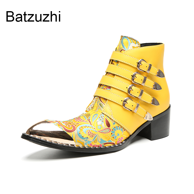Batzuzhi 6.5cmヒール ファッション イエロー  - Men'S Fashion For Wedding のレビューと価格