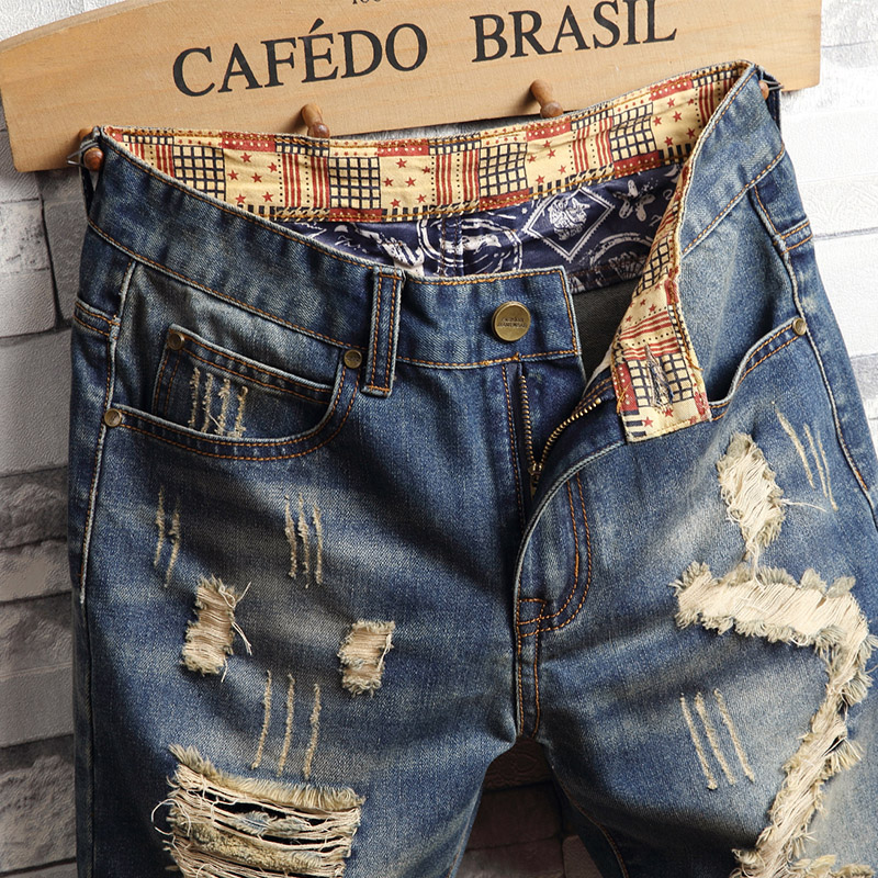 破れたヒップホップデニムショートパンツメンズサマーファッショ - Men'S Fashion Jeans のレビューと価格