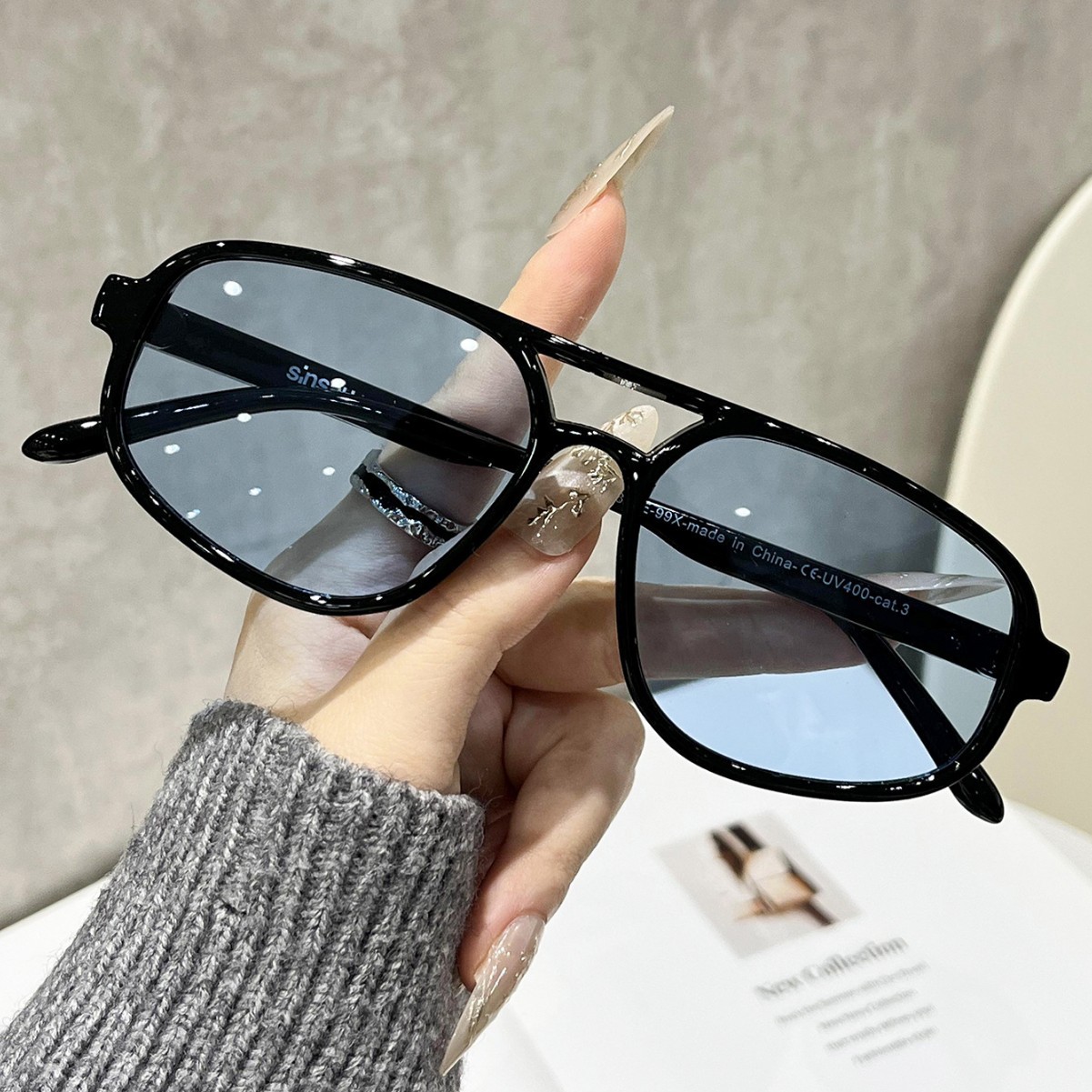 ニューレトロオーバル女性用サングラスファッションブラックブル - Men'S Fashion Glasses のレビューと価格