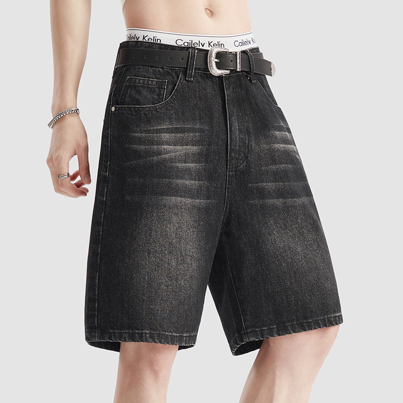 夏薄い黒デニムショートパンツメンズファッション韓国ルーズレト - Men'S Fashion Jeans のレビューと価格