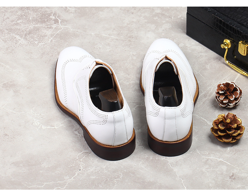男性用耐摩耗性ブローグシューズ,ホワイト,本革,レースアップ - Oxford Shoes Brogue のレビューと価格