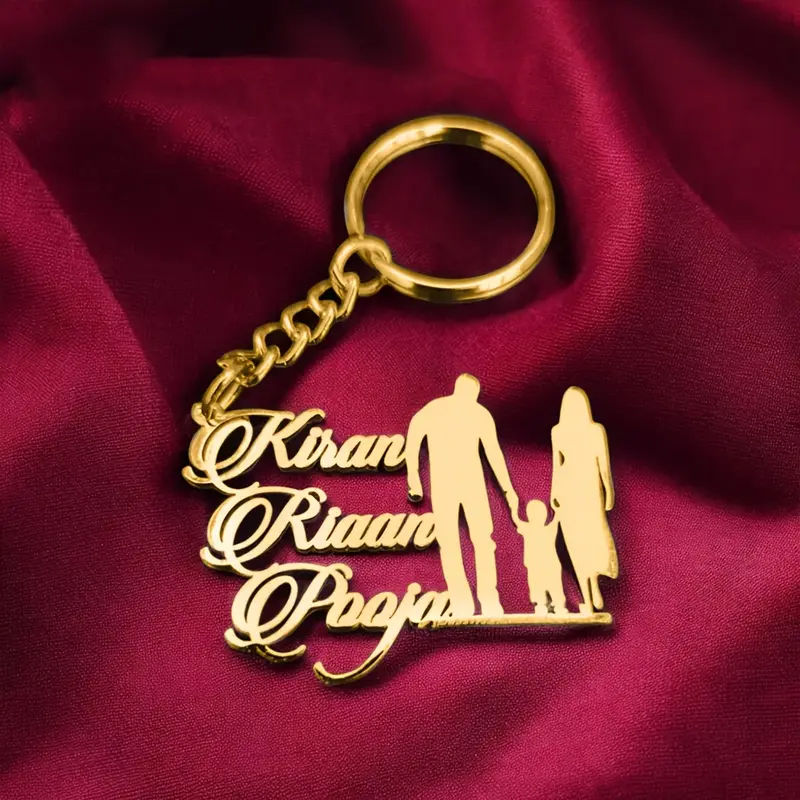 男性と女性のためのパーソナライズされた姓のキーホルダー,ステ - Men'S Fashion Gold Chain のレビューと価格