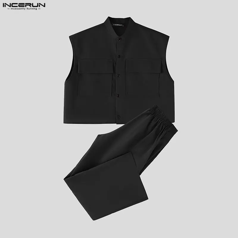 INCERUN 男性セット固体ノースリーブクロップトップスシ - Men'S Spring Fashion のレビューと価格