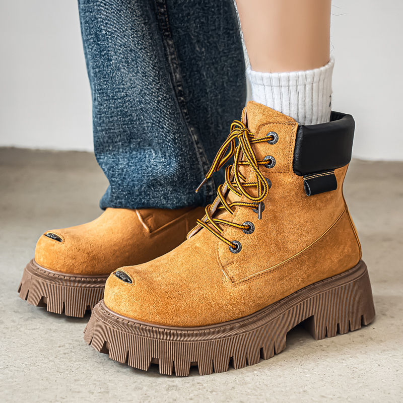 クラシックハイトップブーツアウトドアレザーメンズカジュアルア - Fashion Men'S Boots のレビューと価格