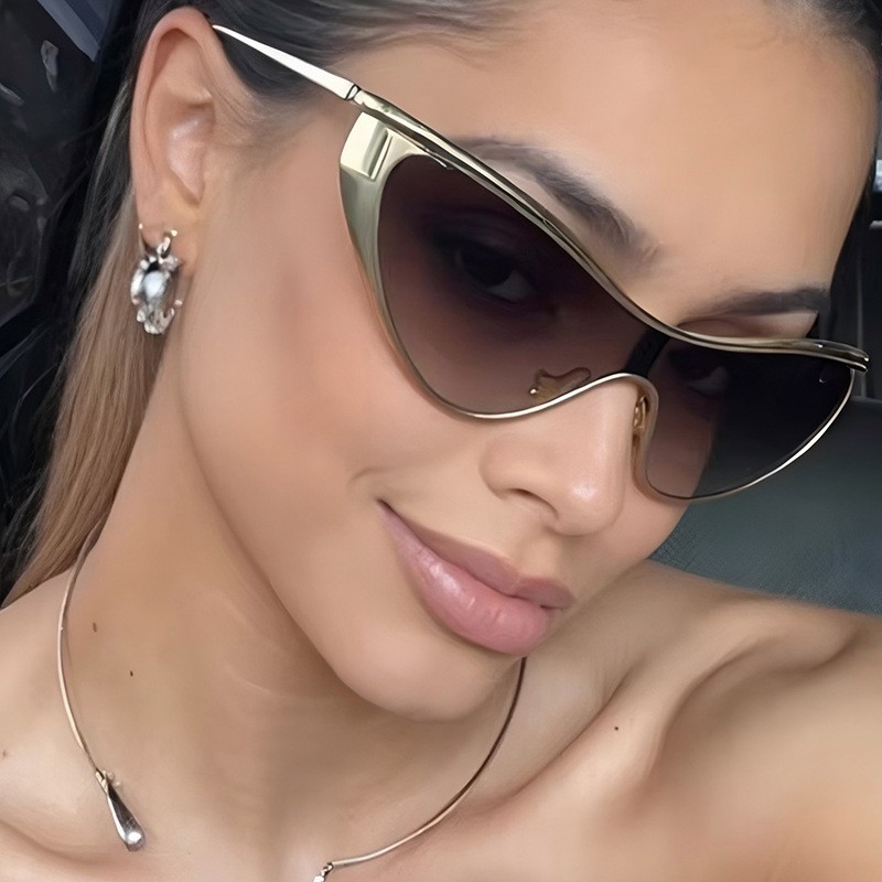 リムレス Y2K スタイルサングラス長方形ファッション人気女 - Men'S Fashion Glasses のレビューと価格