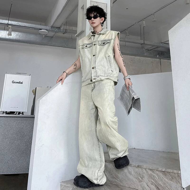 LUZHEN 2026 夏デニムツーピースセットメンズファッ - Men'S Fashion Jeans のレビューと価格