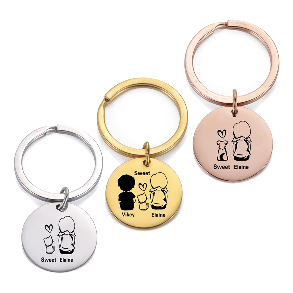 家族向けパーソナライズキーホルダー カスタムネームキーリング - Men'S Fashion Gold Chain のレビューと価格
