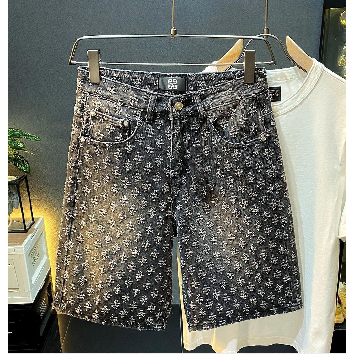 夏のハイストリートデニムショーツ メンズカジュアルジーンズシ - Men'S Fashion Jeans のレビューと価格