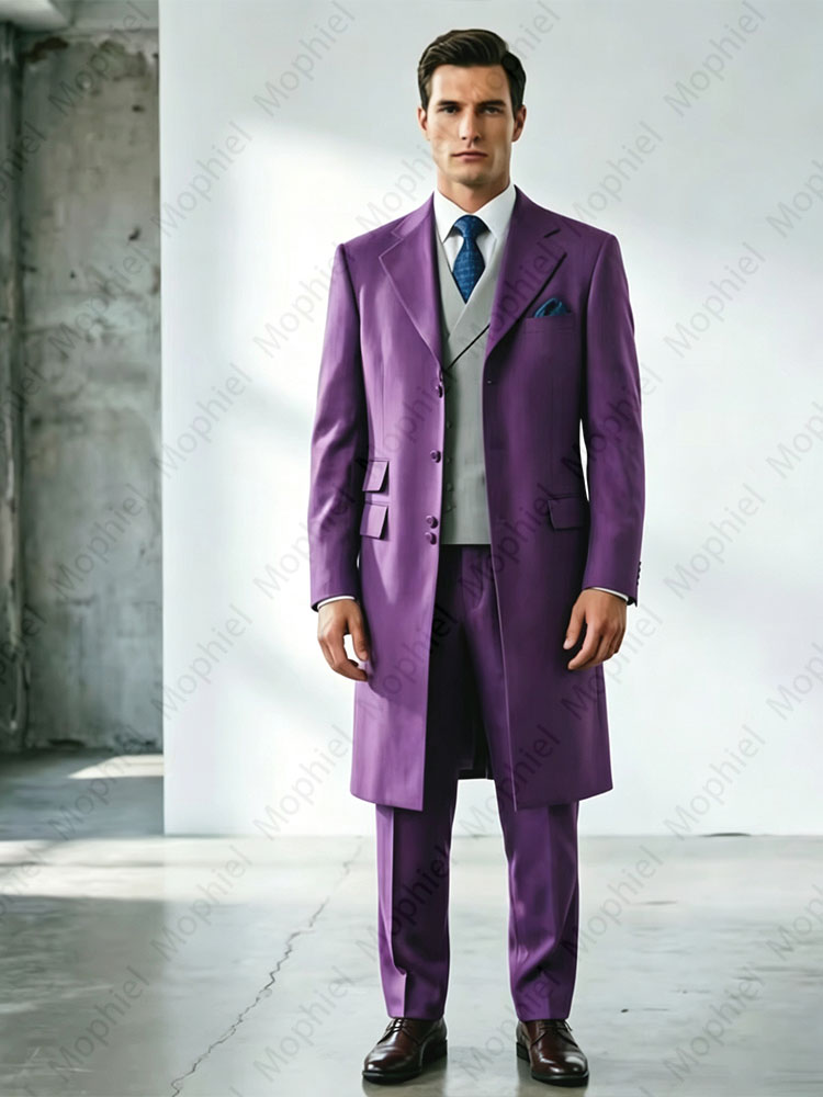 高品質メンズロングスーツ、シングルブレストタキシード、フォー - Slim Fit Blazer Men のレビューと価格