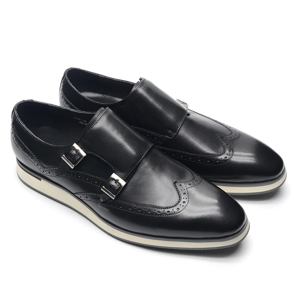 ヨーロッパの高級メンズスニーカー本革モンクストラップダブルバ - Oxford Shoes Brogue のレビューと価格
