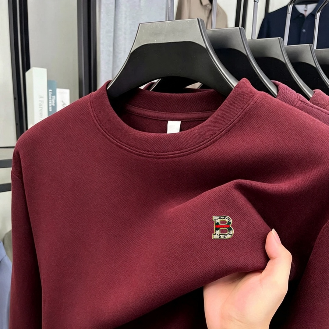 柔らかなコットン素材の高級ブランドメンズ長袖ラウンドネックT - Fashion Mens Shirt のレビューと価格
