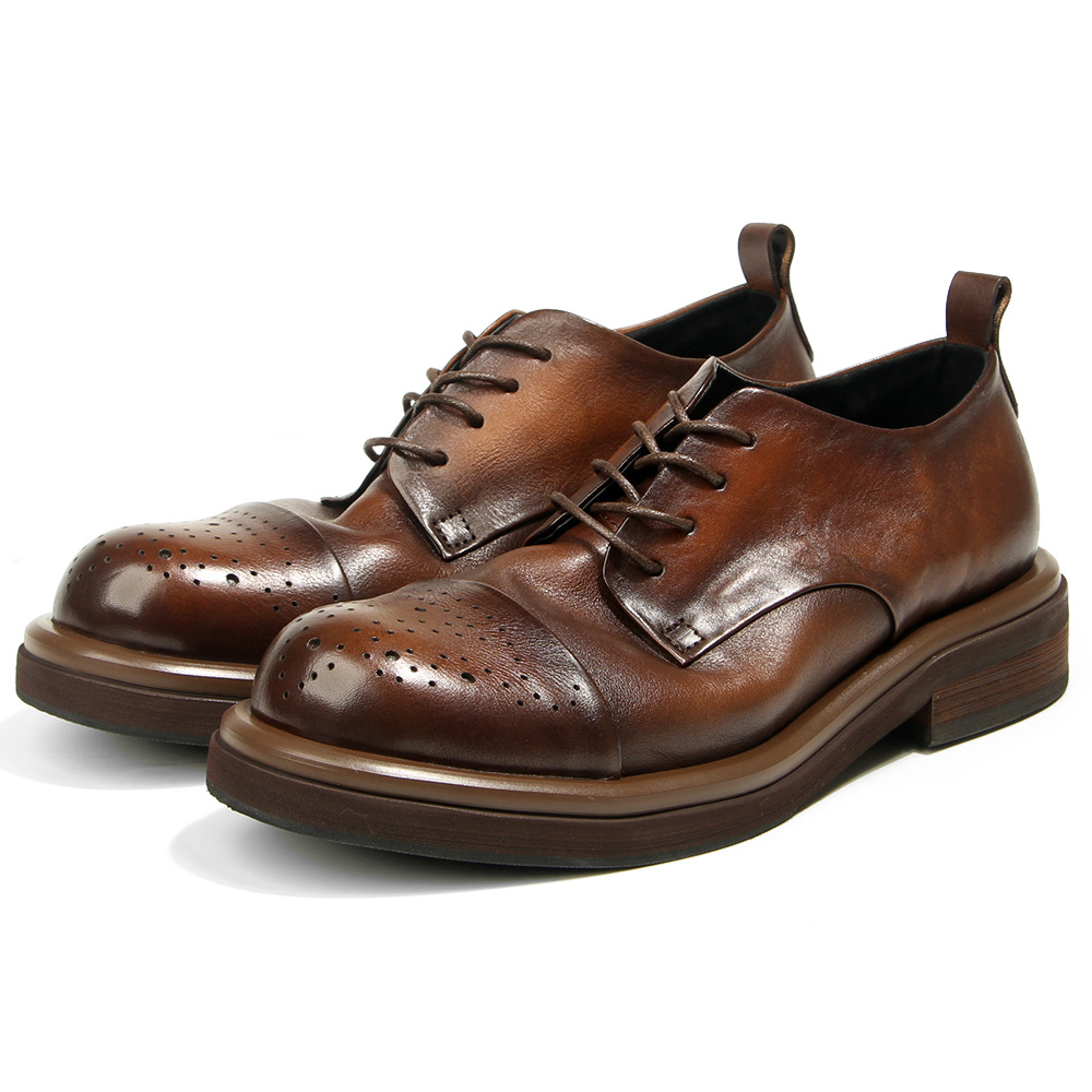 最高品質の本革メンズブローグオックスフォードレトロデザイン手 - Oxford Shoes Brogue のレビューと価格