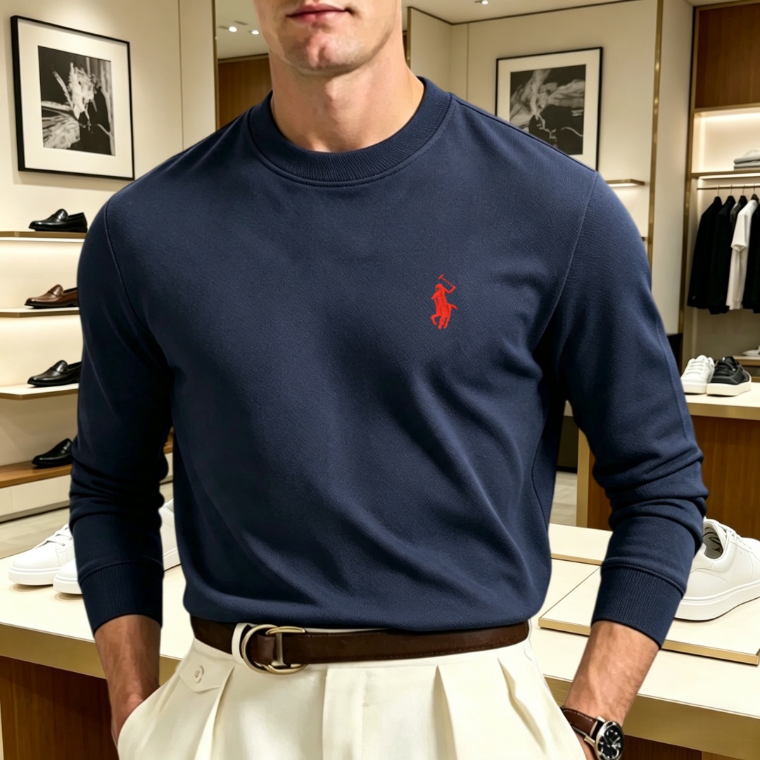 柔らかなコットン素材の高級ブランドメンズ長袖ラウンドネックT - Men'S Spring Fashion のレビューと価格