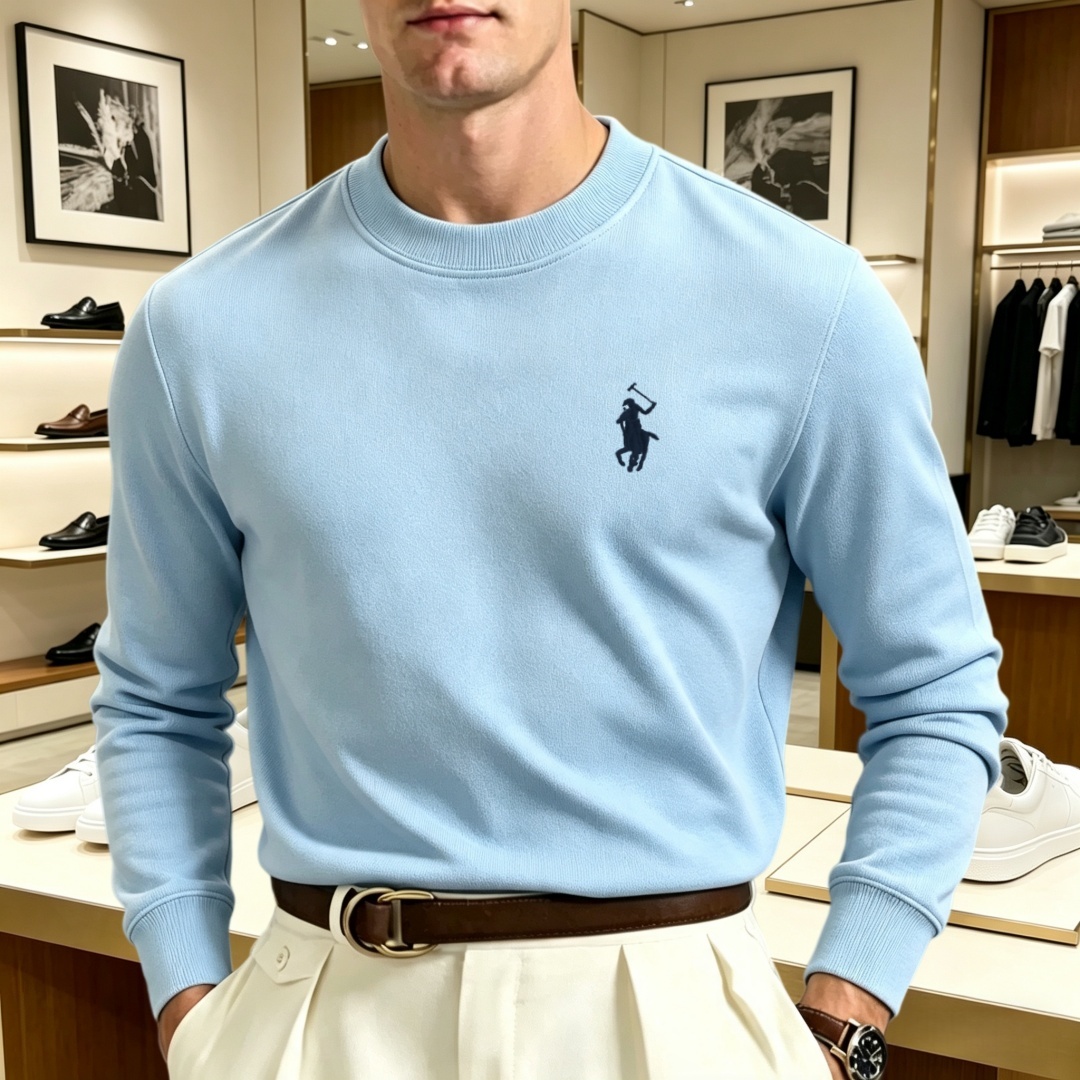 柔らかなコットン素材の高級ブランドメンズ長袖ラウンドネックT - Men'S Spring Fashion のレビューと価格